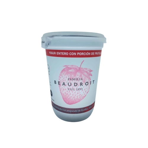 Yogur Entero Frutilla 400 gr - Beaudroit