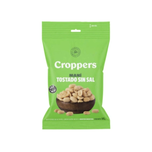 Maní Tostado sin Sal sin Piel x 105 g - Croppers