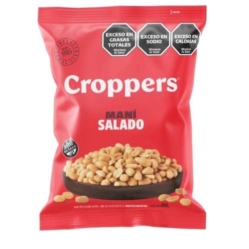 Maní Frito Salado sin Piel 800 gr - Croppers