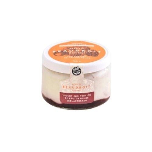 Yogur Deslactosado con Frutos Rojos 160 gr - Beaudroit