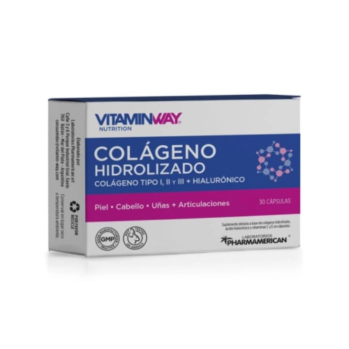 Colágeno + Hialurónico x 30 compr - Vitamin Way