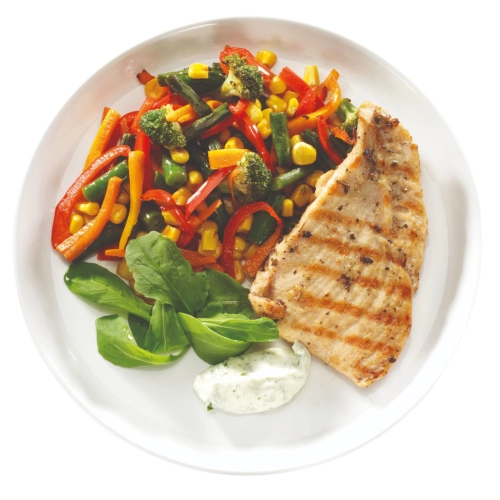 Pechuga Grillé con Vegetales del Huerto 310 Kcal 280 gr - Grandwich