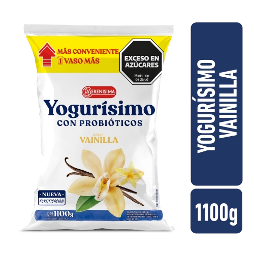 Yogurísimo con Probióticos sabor Vainilla endulzado parcialmente Descremado 1110 gr - La Serenísima