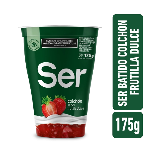 Yogur Batido Colchón Frutilla Dulce con Probióticos Parc. Descremado 175 gr - Ser