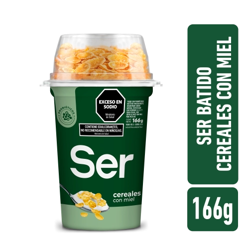Yogur Batido con Cereales y Miel con Probióticos Parc. Descremado 166 gr - Ser