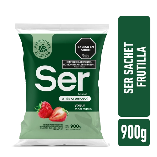 Yogur sabor Frutilla con Probióticos Dietético Descremado Fortificado con Vit. y Ácido Fólico 900 gr - Ser