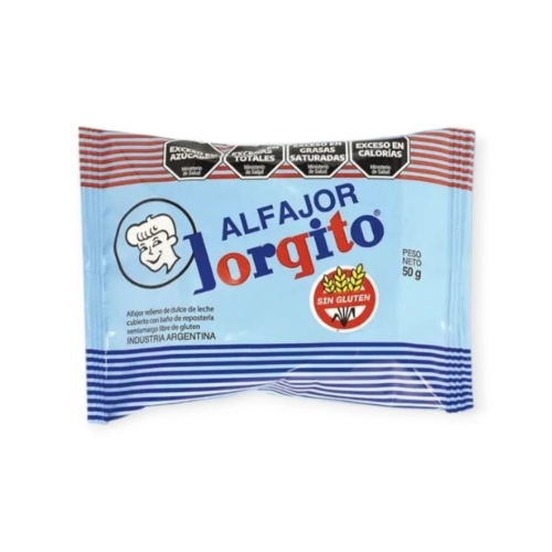 Alfajor relleno de Dulce de Leche sin Gluten 50 gr x 12 u - Jorgito  