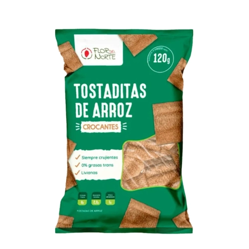 Tostadas de Arroz 120 gr x 18 U - Flor del Norte