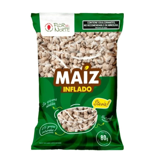 Maíz Inflado con Stevia 80 gr x 10 U - Flor del Norte