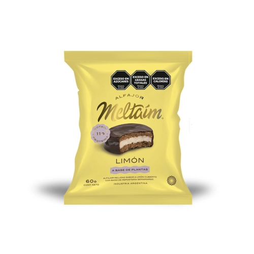 Alfajor de Limón Bañado Proteico Vegano 60 gr x 12 U - Meltaím