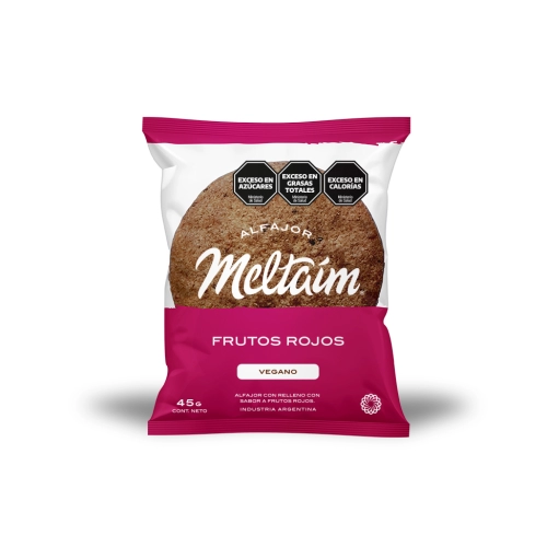 Alfajor de Frutos Rojos Vegano 45 gr x 12 U - Meltaím