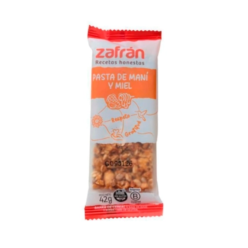 Barra de Pasta de Maní y Miel 42 gr x 12 U - Zafrán 