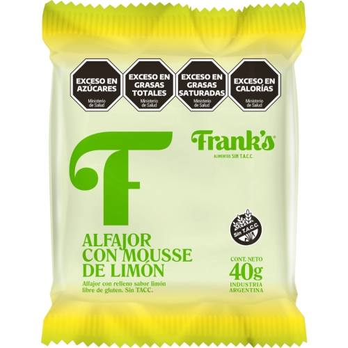 Alfajor de Mousse de Limón sin TACC 40 gr x 8 u - Frank´s 
