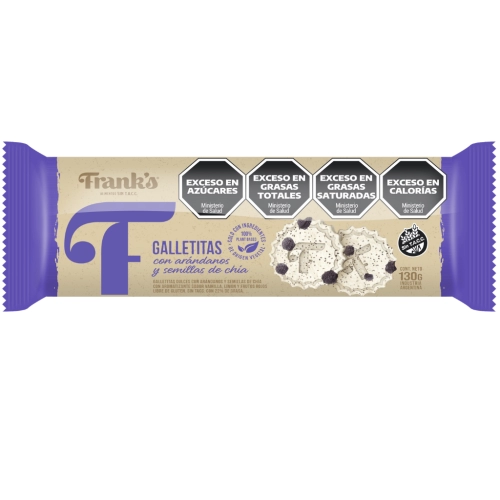 Galletitas de Arándanos y semillas de Chía sin TACC 120 gr - Frank´s 