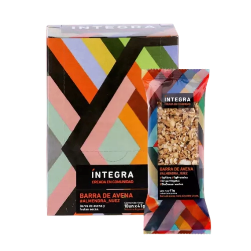 Barra de Almendra y Nuez x 10 u - Íntegra