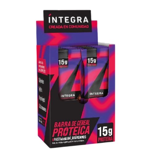 Barra Prote Pasta de Maní y Arándanos 43 gr x 10 u - Íntegra