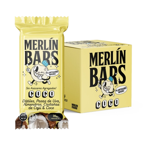 Barra sabor Coco sin Azúcar x 14 U - Merlín Bars