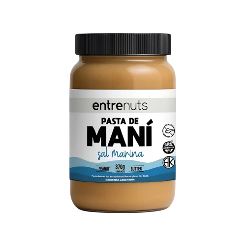 Mantequilla / Pasta de Maní con Sal Marina 370 gr - EntreNuts