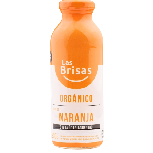 Jugo orgánico de Naranja sin Azúcar 330 cc - Las Brisas
