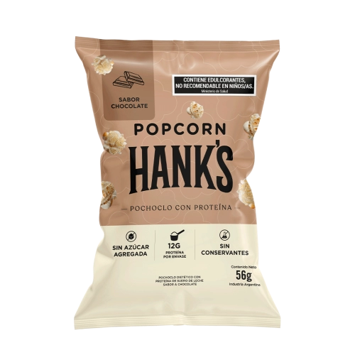 Pochoclos Proteicos sabor Chocolate 56 gr x 10 unidades - Hank’s