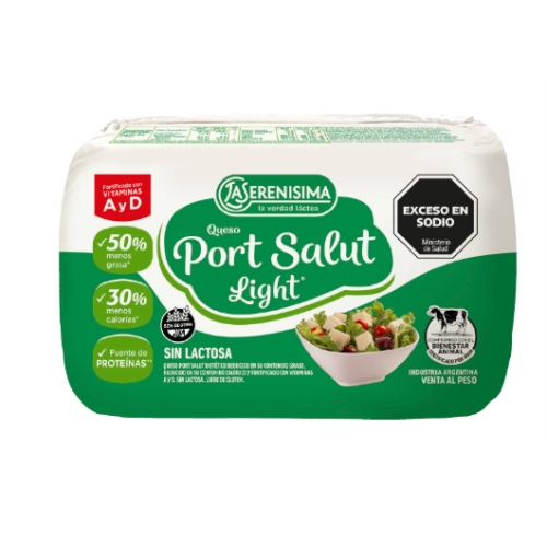 Queso Port Salut Light Sin Lactosa 500 gr - La Serenísima