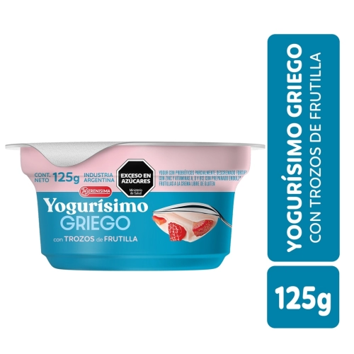 Yogurísimo Griego con Frutillas a la Crema 125 gr - La Serenísima