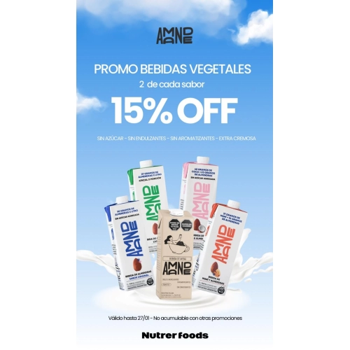2 BEBIDAS VEGETALES DE CADA SABOR AMANDE 15% OFF 