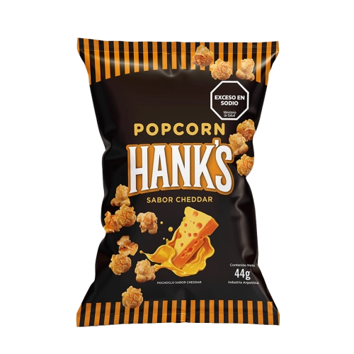 Pochoclos sabor Cheddar 44 gr x 5 Unidades - Hank’s