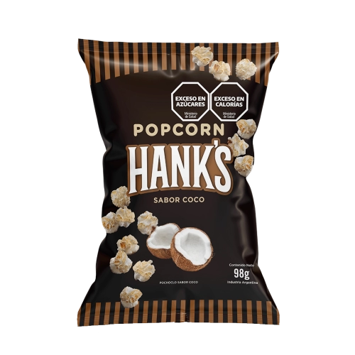 Pochoclos sabor Coco 98 gr x 5 Unidades - Hank’s