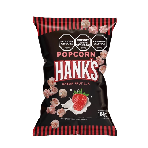 Pochoclos sabor Frutilla 104 gr x 5 Unidades - Hank’s