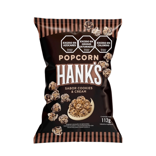 Pochoclos sabor Cookies and Cream 112 gr x 5 Unidades - Hank’s