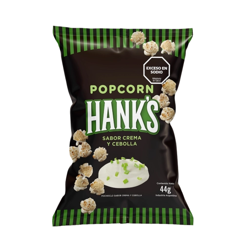 Pochoclos sabor Cebolla y Crema 44 gr x 5 Unidades - Hank’s
