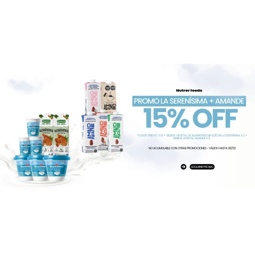 PROMO LA SERENÍSIMA + AMANDE 15% OFF