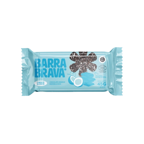 Barra Cacao Amargo/Coco 45 gr x 12 - Brava