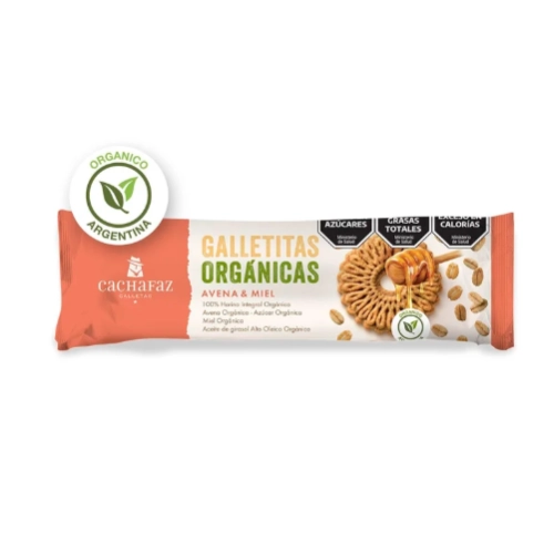 Galletitas Orgánicas de Avena y Miel 170 gr - Cachafaz