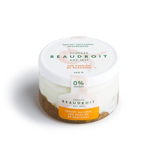 Yogur Descremado Durazno 160 gr - Beaudroit
