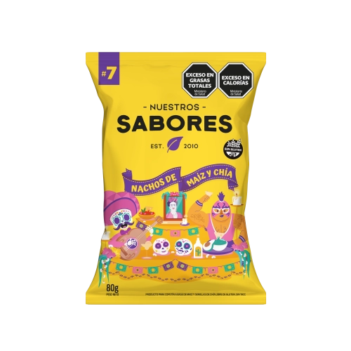 Nachos de Maíz y Chía 80 gr - Nuestros Sabores