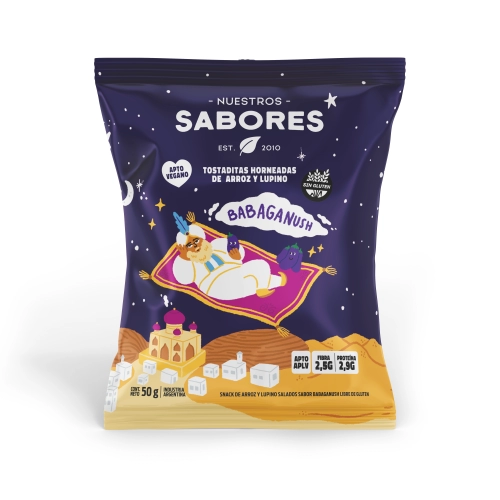 TOSTADITAS BABAGANUSH  50 gr - NUESTROS SABORES