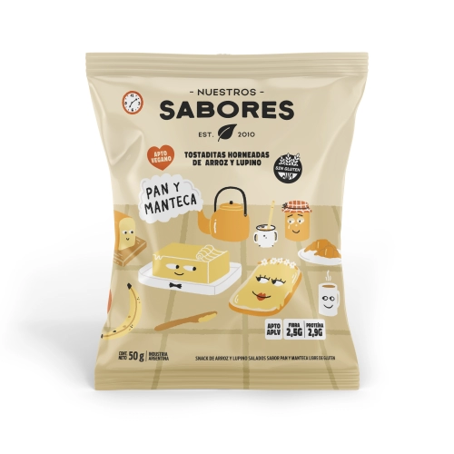 Tostaditas de Pan y Manteca 50 gr - Nuestros Sabores