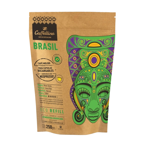 Café de Especialidad Brasil Intenso Molido para Maquinas Express y Cápsulas 250 gr - Caffettino