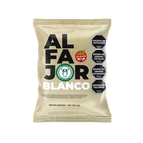 Alfajor Blanco 60 gr Caja x 12 unidades - Felices las Vacas