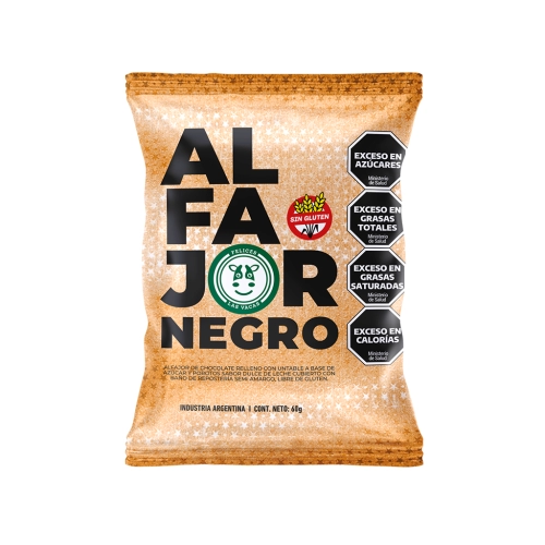 Alfajor Negro 60 gr Caja x 12 unidades - Felices las Vacas